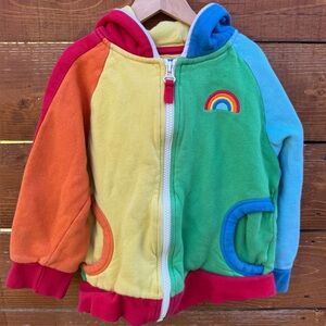 Little Bird NEXT UK rainbow color block zip up hoodie sweatshirt 4-5y